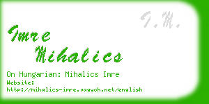 imre mihalics business card